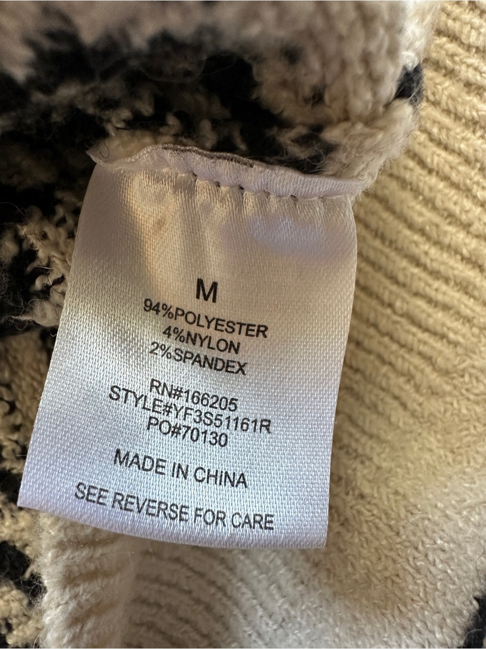 Lucky Brand Cozy Cream Knit Sweater Dress with Black Fair Isle Pattern Medium - Picture 4 of 4